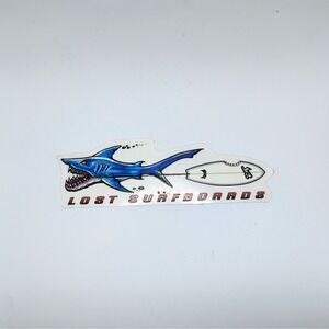 Vintage Lost Surfboards Sticker Decal Blue Shark Surf Board Mayhem Graphic 90s